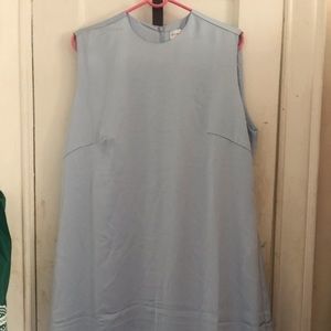 Powder Blue Satin Sleeveless Maxi Dress